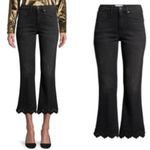 frame denim FRAME Eyelet-Hem Cropped Flared Jeans in Lacey size 28x26 Photo 9