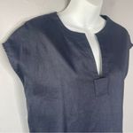 Theory  Linen Blend Shift Dress Womens Size 0 Blue Timeless Capsule Minimalist Photo 2