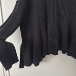Free People  M Black Chunky Knit Turtleneck Sweater Photo 2