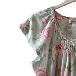 Miss Elaine Granny Lace Floral Green Pink Short Sleeves Oversized Sleep L # 1362 Size L Photo 3