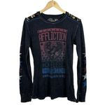Affliction VINTAGE Y2K  Breakdown American Thermal Graphic Top Grey/Blue/Red XS Photo 8