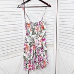 Old Navy  Tropical Floral Print Cami Sundress Fit Flare White‎ Pink Small Photo 8