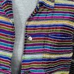 Chico's Chico’s Vintage Rainbow Striped Silk Blend Shirt Jacket Shacket Multicolor Small Photo 5