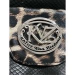 Kathy Van Zeeland  LARGE BLACK WITH LEOPARD TRIM HANDBAG SHOULDER BAG RHINESTONES Photo 3