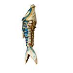 VTG Estate Signed Garden Of Eden Art Nouveau Oval Brooch Pin Metal Resin Blue Photo 7