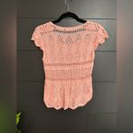 Say What? SAY WHAT? Coral Crochet Short Sleeve Women’s Sweater Top Boho Sz S EUC Photo 3