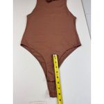 ZARA Sleeveless Turtleneck Bodysuit Top M Ribbed Knit One Piece Tank Suit Brown Photo 4