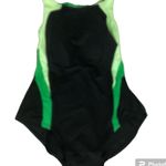 Woman Within NWT  High Neck Color Block Swimsuit Sz 16W Black/Green Photo 0