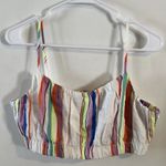 Lemlem  x H&M Crop Top BLOGGER FAVE! Lyocell Linen White Striped Size‎ M Photo 0