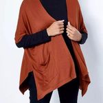 Susan Graver  weekend jersey knit relaxed oversized Rust Open Front Cardigan Photo 0