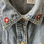 Vintage Bobbie Brooks Women Embroidered Floral Bee Denim Shirt Size XL Photo 2