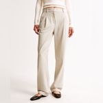 Abercrombie & Fitch NEW Abercrombie A&F Quinn Tailored Straight Pant in Oatmeal Size 27/4 Short Photo 5