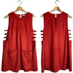 Tularosa Abbot Suede Mini Shift Dress Women's Small Clay Boho Festival Revolve Photo 4