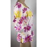 Gloria Vanderbilt  BOHO Lightweight Knit Floral Blouse Shirt Women's‎ Sz M Cotton Photo 6