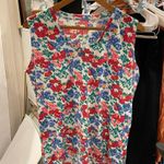 Vintage 80’s floral oversized sleeveless floral 1 button top Red Size XL Photo 0