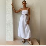 Faithfull the Brand Tayari cutout shirred linen midi dress Photo 2