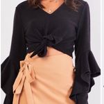 Very J ‎Cropped Fuzzy Ruffle Sleeve Sweater Photo 8