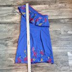 SALONI One Shoulder Ruffle Embroidered FLORAL Dress BLUE Size 6 #134 Photo 3