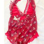 We are HAH | NWT | Butterfly Printed Bodysuit | Cheap Perfume Wino | Sz XL Red Photo 7