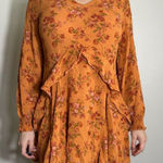 A loves A Sienna Orange Multi Fit and Flare Ruffled Dress Size Small Photo 0