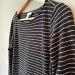 J.Jill Womens XS Long Sleeve Boat Neck Striped Pullover Sweater Tunic Top Black Photo 9