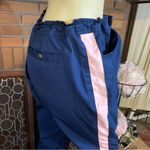 Nike  BLUE AND PINK PARTIAL ZIPPER LEG DRAWSTRING WAIST TRACK PANTS (M) Photo 9