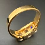 Vintage SETA Signed Gold plated CZ Three Stones Row Engagement Ring Size 8 5g. Photo 4