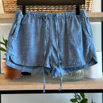 J.Crew  Mid-Rise Cotton Chambray Elastic Tie Waistband Pocket Short, XS Photo 0