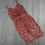 Parker Black  Catarina sequin coral pink dress size 12 formal prom evening gown Photo 2