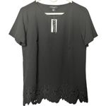 Grace the Perfect Fit Womens Short Sleeve Professional Office Black Blouse Sz S Photo 8