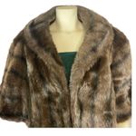 Vintage 1950's Regina Glenara by Glenoit faux fur Cape Stole Balero Wrap Brown Size M Photo 4