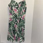 Old Navy  GREEN AND PINK FLORAL SUN DRESS SMOCKED BACK ADJUSTABLE STRAPS SIZE MED Photo 1