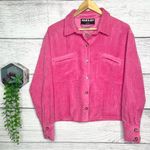 NWT Jolie & Joy Pink Corduroy Shacket Button Front Shirt Jacket Top Size Large Photo 11