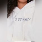 Forever 21 ‎ Women’s Size Medium Embroidered Cultured Plush Hoodie Photo 5