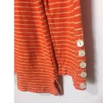 J.Crew  Shirt Orange & Tan Pinstripes Cotton Long Sleeve Boatneck Size Small Photo 5