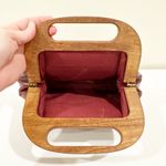 Etienne Aigner  Vintage Leather Wooden Elegant Red Clutch Handbag Photo 1