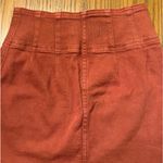 We The Free Free People Virgo Zip-Front Rust Orange Stretch Denim Mini Skirt 24 Photo 11