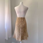 Piazza Sempione Vintage ‘00s Tan Linen Blend Textured Knee Length Skirt Photo 6