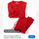 American Eagle  Outfitters x Disney Red Sweatshirt & Jogger Pants Set | Medium Photo 3