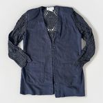 Bob Mackie Rare   Black Crochet Sleeve Longline Cardigan Orginal Line Jacket M Photo 0