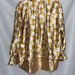 House of Harlow 1960 Wo size Large Gold and Cream Patterned Button front Blouse Photo 8