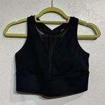 Athleta  Black V-Neck Mesh Sports Bra Sz L Photo 0