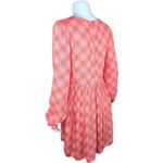 BP NWT . Womens XS Pink Red Ian Bias Plaid Long Balloon Sleeve Midi Dress… Photo 4