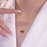 Gold Dainty Cherry Necklace Photo 1