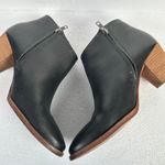 Madewell The Billie Ankle Boots Black Leather Womens 9 Zip Stacked Block Heel Photo 12