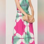 Busayo Collective Tie Dye Side Tie Neckline Dress With Pockets (8) Pink Photo 0