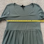 Forever 21  Tiered Waffle Knit Mini Dress Large (fit-Woman's Medium) Sage Green Photo 4