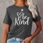 "BE KIND" GRAPHIC HEATHER GRAY T Photo 3