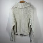 American Eagle Sweater Women L Cream White Ribbed Knit Long Sleeve Old Money Top Photo 1