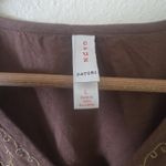 Natori Cruz‎  Embroidered Caftan Dress Bohemian Maxi Long Sleeve Brown Large Photo 2